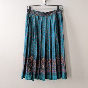 Vintage Worthington Boho Pleated Midi Skirt